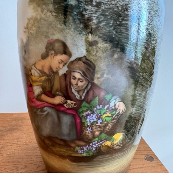 Vintage Janbo Made in Spain Ceramic Vase The Little Fruit Seller Artwork Murillo - Picture 10 of 10